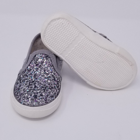 Cat & Jack Shoes Toddler Girls Madigan Slip On Glitter Sneakers